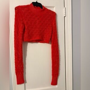 For Love And Lemons Vibrant Red Knit Top